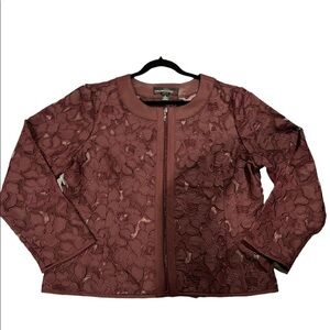 NWOT Colleen Lopez Faux Leather and Mesh Jacket